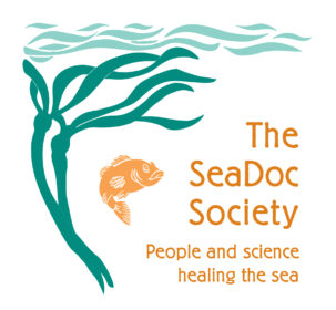 SeaDoc Society logo with fish and kelp under water and text